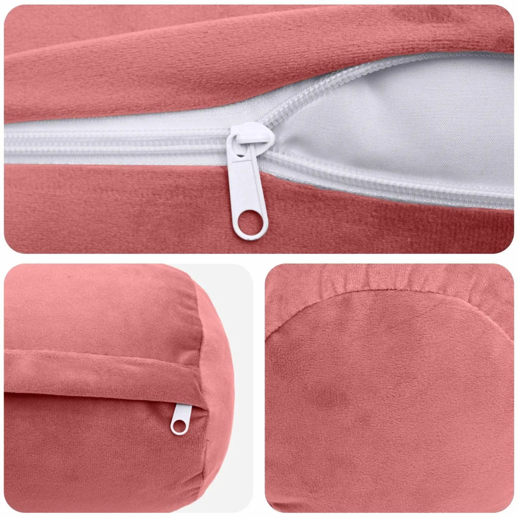Federa 2 pcs HEERLEN Rosa Ø 15 x 40 cm Velluto 923189