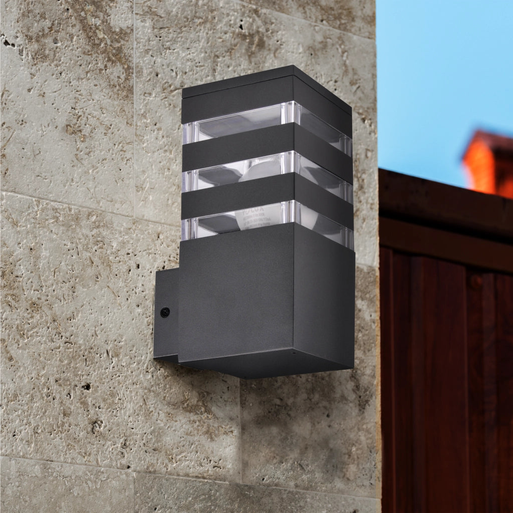 Applique esterna grafite 1xE27 IP44 Teksas Polux alluminio