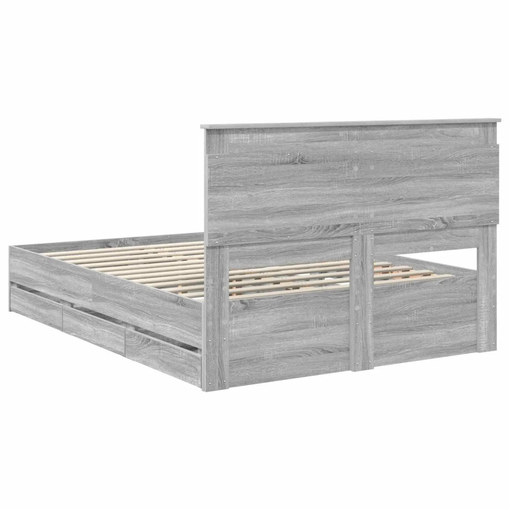 Struttura del letto con cassetto Grigio Sonoma 140 x 190 cm 3410176