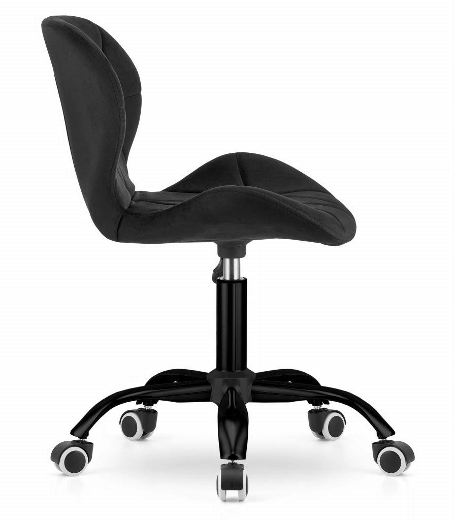 Sedia girevole Valora NOTO in velluto nero ergonomica per ufficio