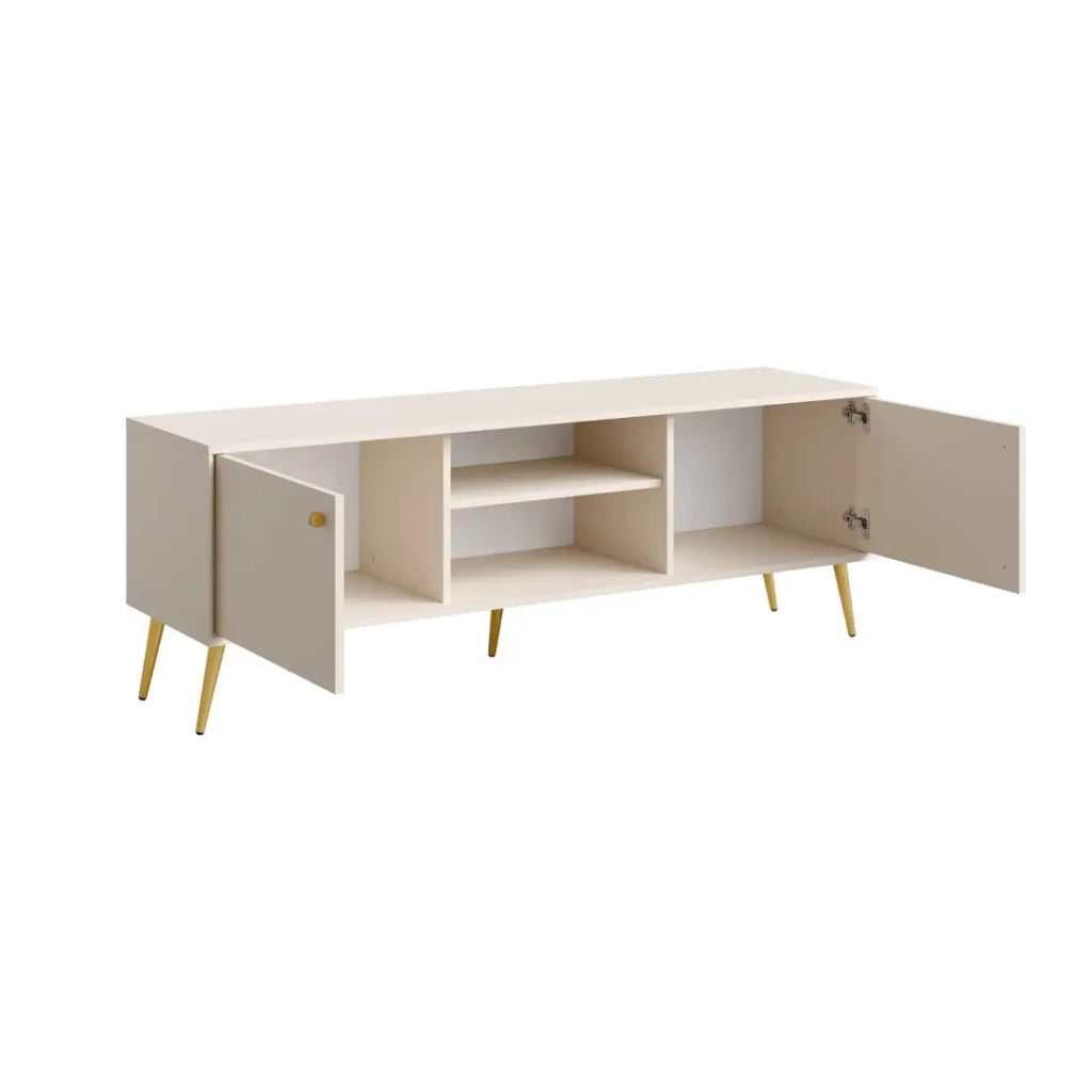 Mobile TV design AZURÉA – 2 porte + 2 nicchie – Colore sabbia
