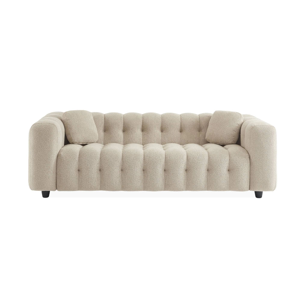 Divano in tessuto bouclé, 3 posti, beige