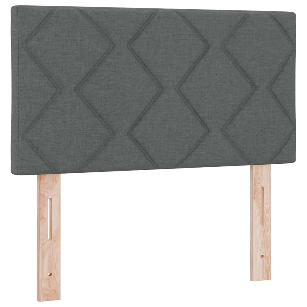 Letto a molle con materasso Grigio scuro 120 x 190 cm Tessuto