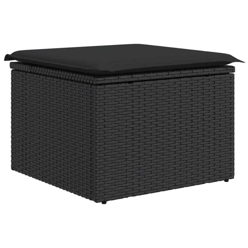 Set Divano da Giardino 6 pz con Cuscini Nero in Polyrattan 3255929