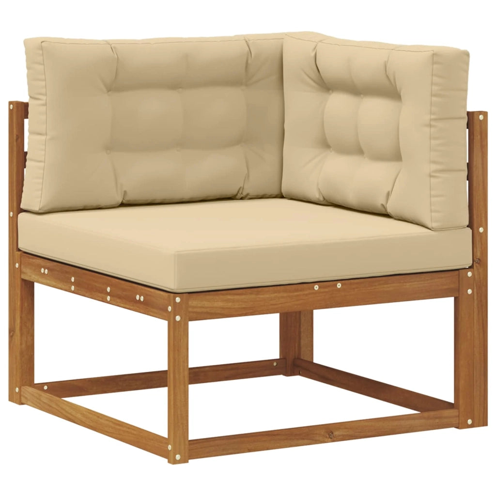 Set di divani da esterno con cuscino 6 pcs Naturale e Beige 3367816