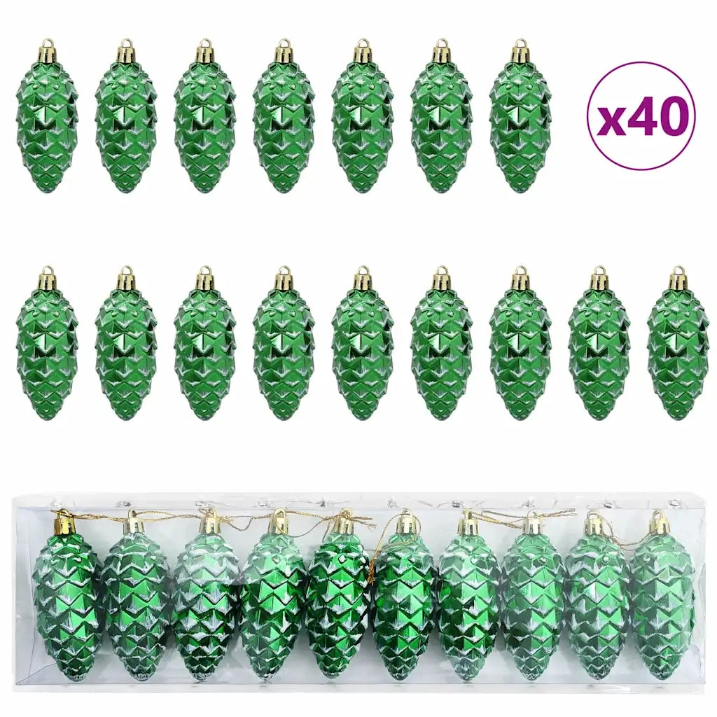 Palla di pino di Natale 40 pcs Verde Plastica 42018896