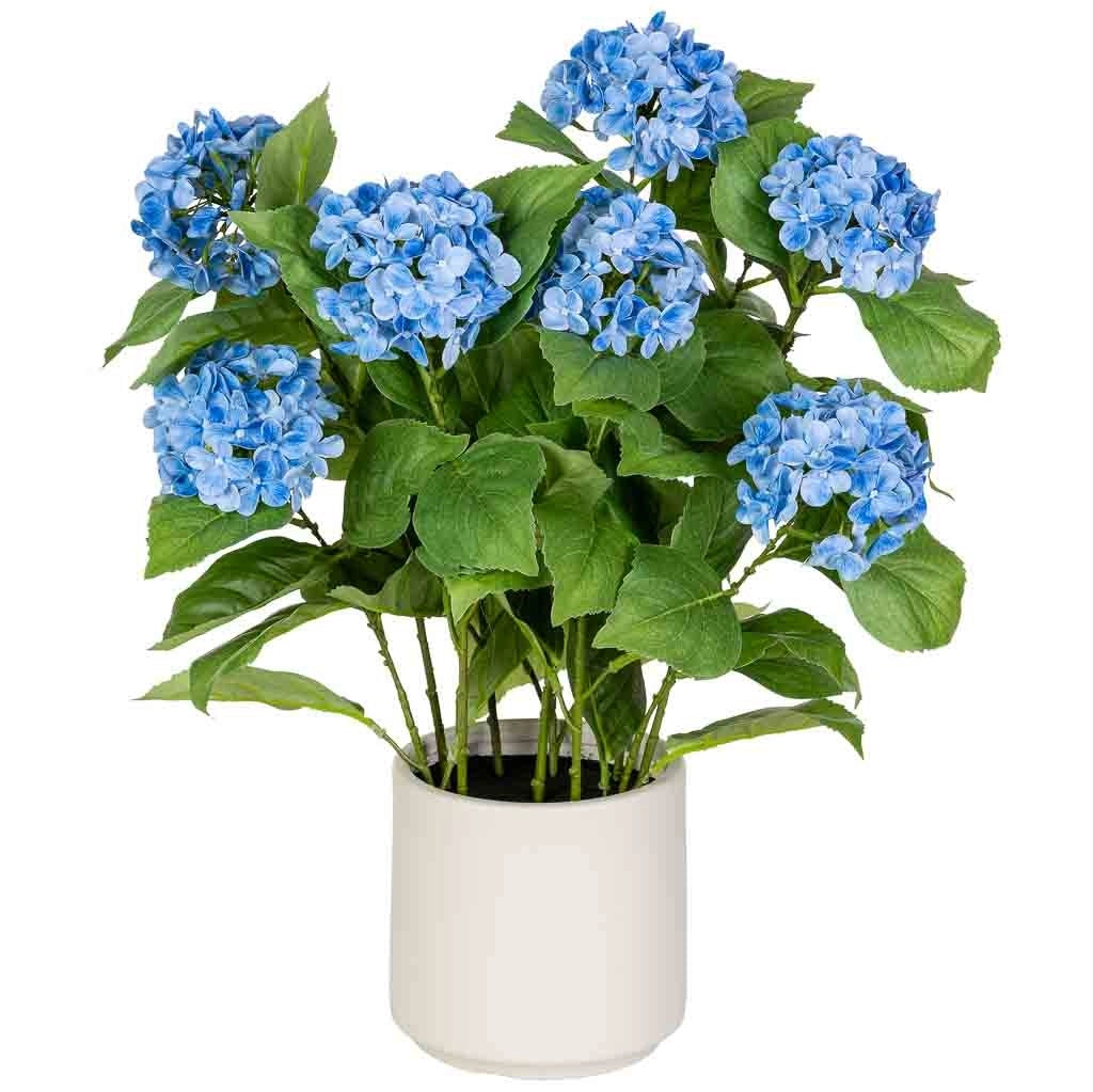 Ortensia artificiale decorativa blu, 45x45x68h cm
