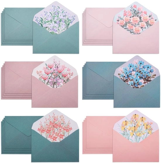 30 Pacchi di Buste A5 a Puntina, 3 Angoli, per Inviti di Matrimonio, Carte di Auguri, 6 Colori