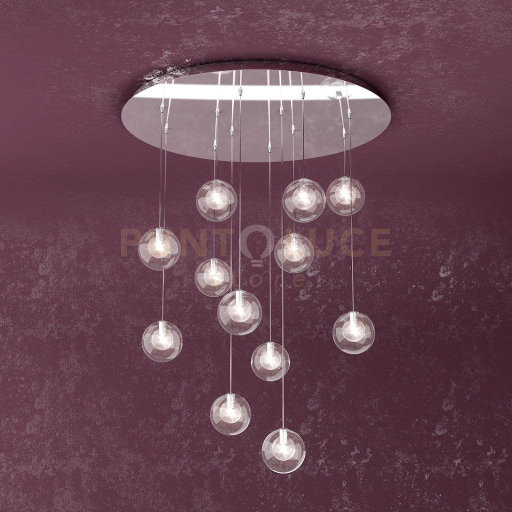 WILLOW SOSPENSIONE 12 LUCI VETRO TRASPARENTE 1098-S12-TR