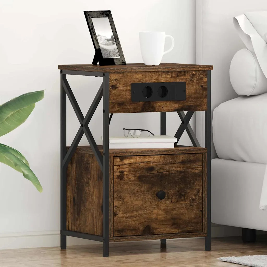 Armadio da Notte Rovere fumé 40 x 31 x 60 cm Legno multistrato 859494