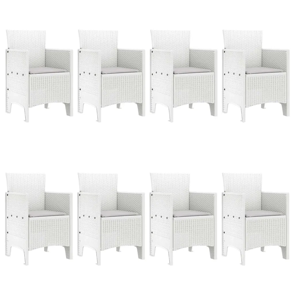 Set da Pranzo per Giardino 9 pcs Bianco Polipropilene 3378584