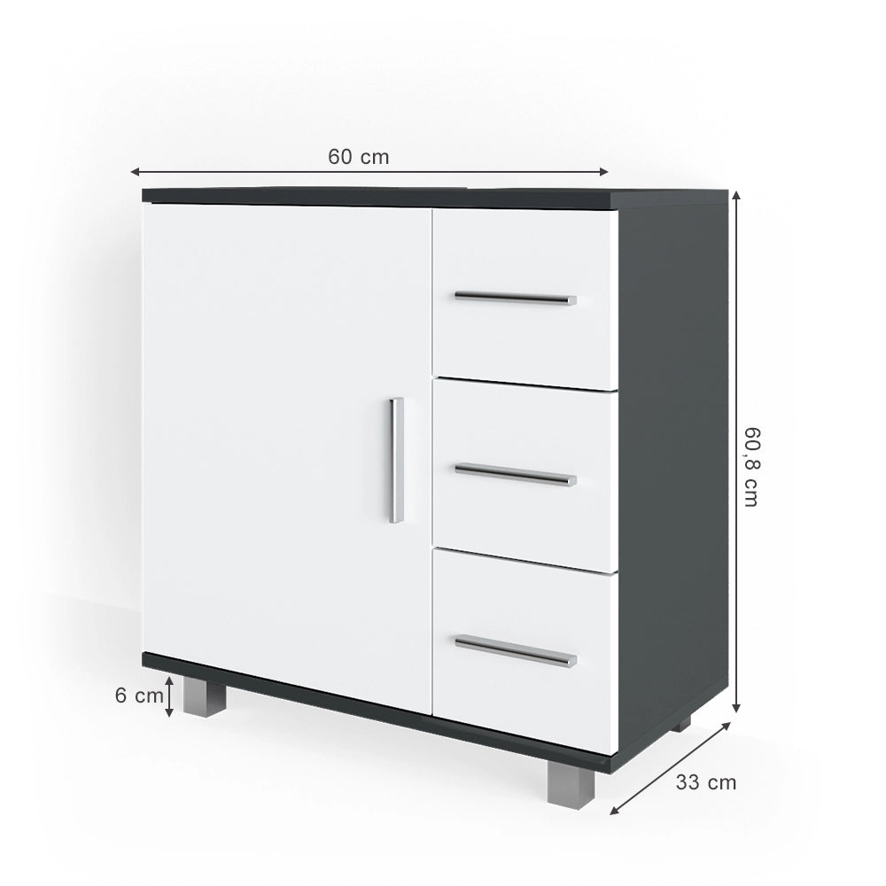 Vicco Mobile sottolavabo per bagno Antracite 33 x 60 cm