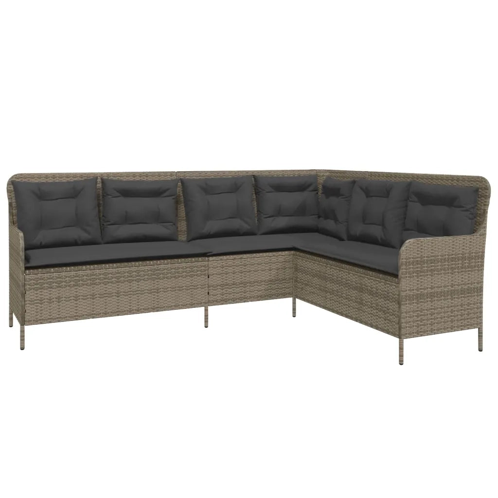 Set Divano da Giardino 2 pz con Cuscini Grigio in Polyrattan 3262092