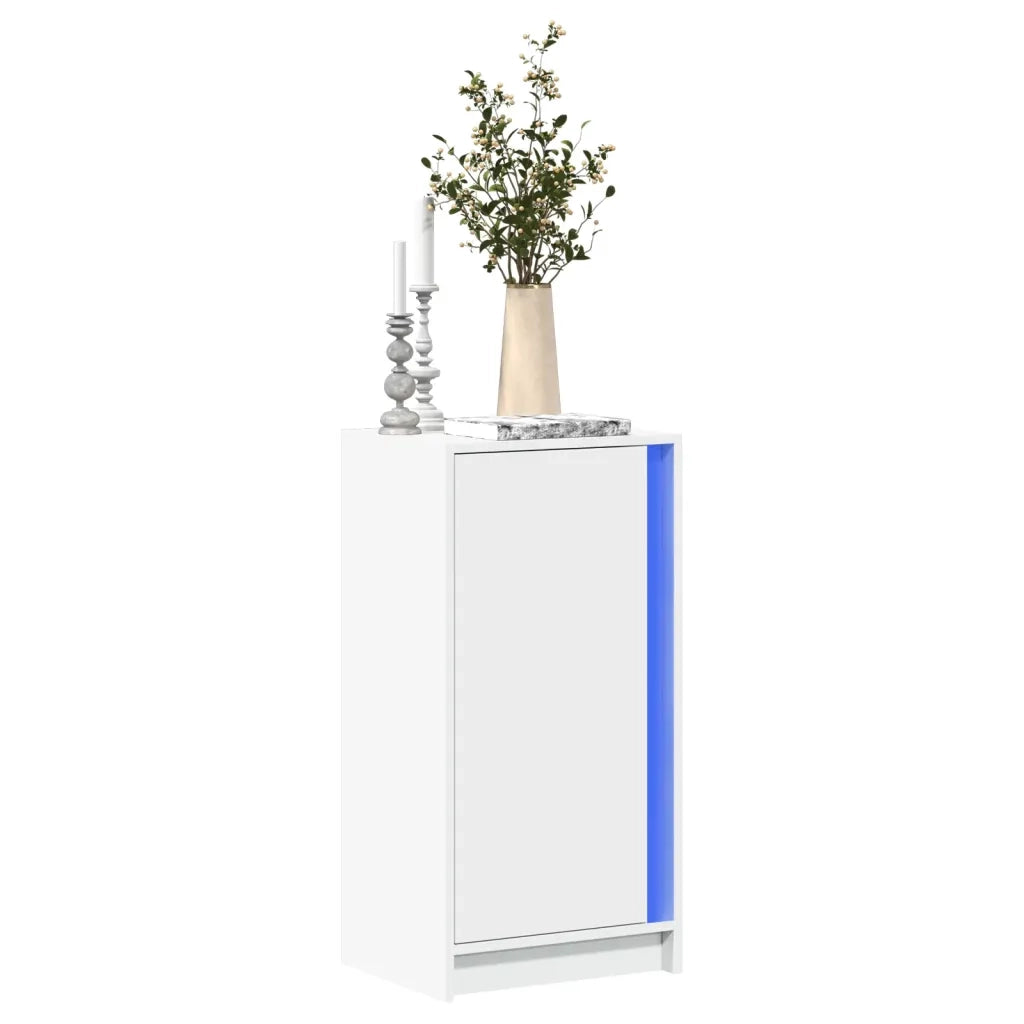 Credenza con LED Bianca 42,5x34x85 cm in Legno Multistrato 852138