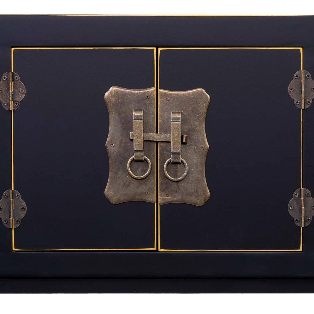 Mobile da ingresso in legno con 4 cassetti e 2 porte 95x26x78