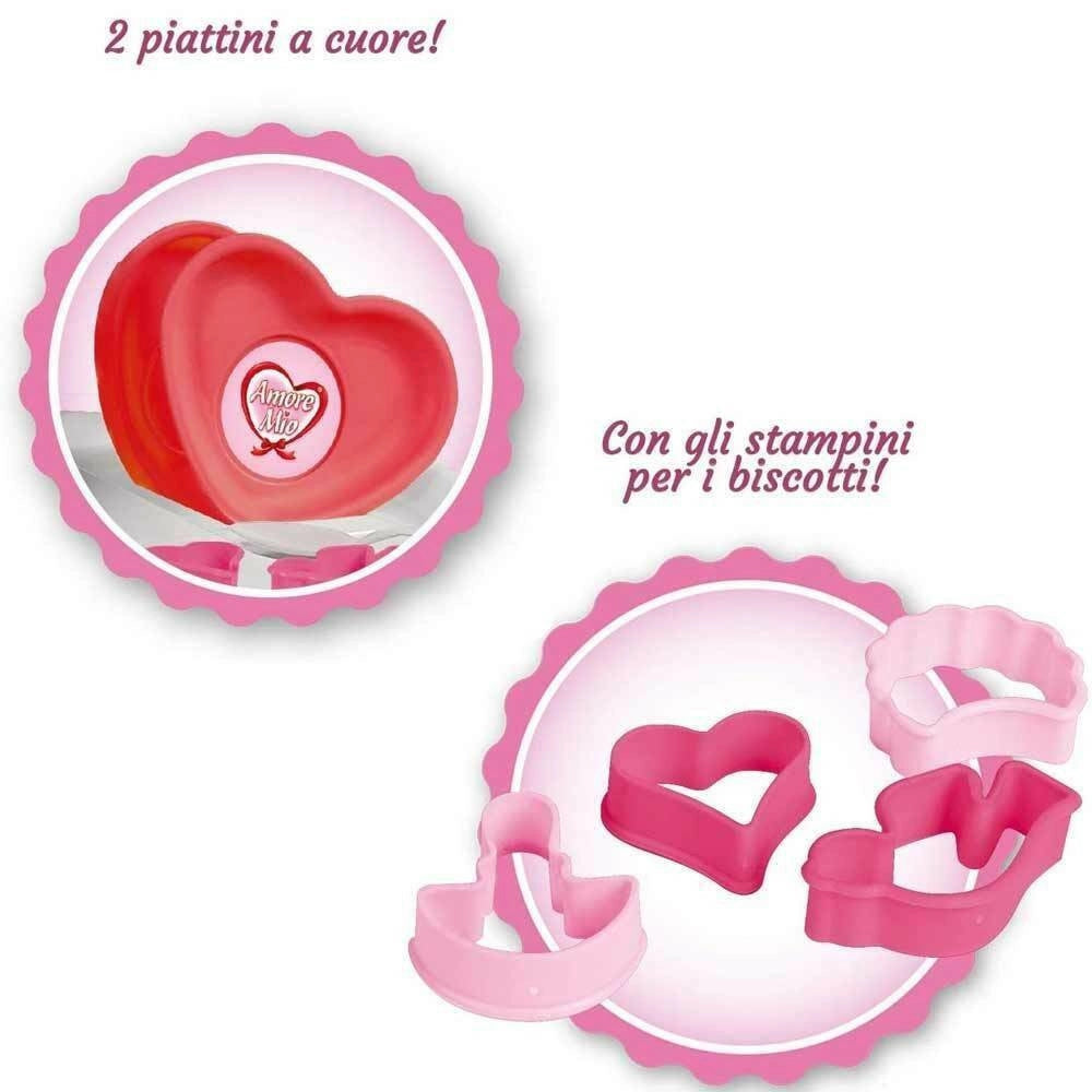 Trade Shop - Amore Mio Cucina Giocattolo Per Bambini 80cm Con Accessori Gioco E Ricettte -