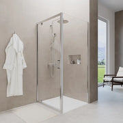 Box doccia 75x80 cm angolare apertura a battente vetro 6mm trasparente | Apulia