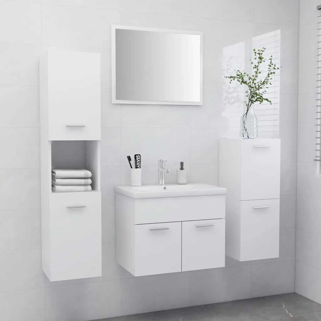 Set Mobili da Bagno Bianco in Truciolato 3070910