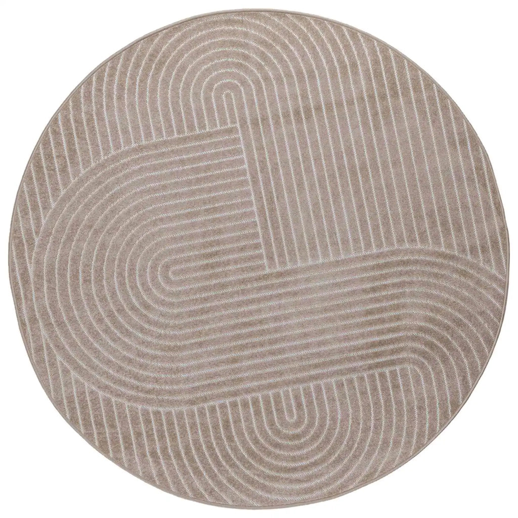 Tappeti per area Rotondo PALMERAS Beige Ø 120 CM Poliestere 42022593