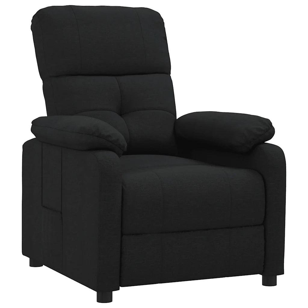 Poltrona Reclinabile in Tessuto Nero 289664