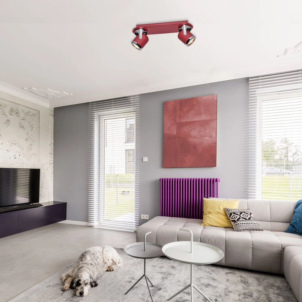 Faretto metallo parete/soffitto rosso 2xGU10 April Rabalux