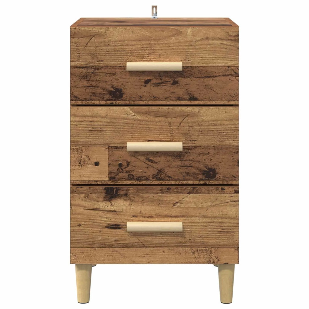 Comodino | Armadio da Notte | Mobiletto da notte Legno vecchio 40 x 40 x 66 cm