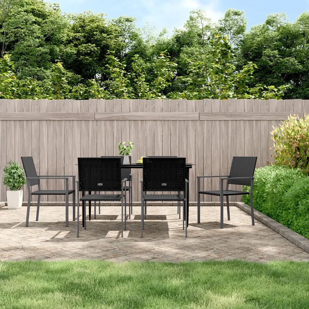 Set da Pranzo da Giardino 7 pz in Polyrattan e Acciaio 3187008
