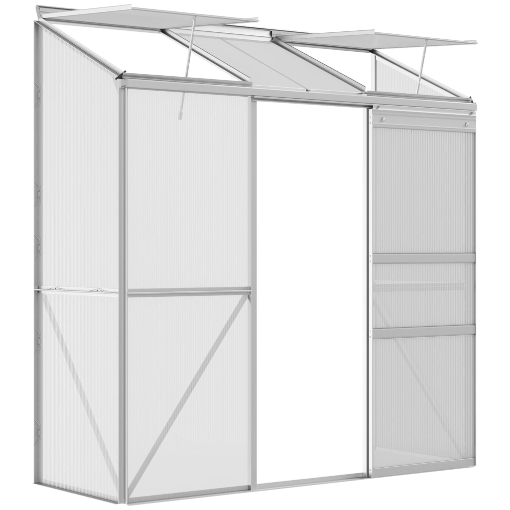 Serra da giardino adossata ¨C zephmum ¨C alluminio trasparente 192x68x196 cm