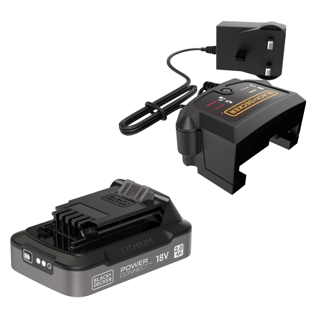 Kit batteria e caricabatterie Black+Decker 18V 2.0Ah BDL2018S1B