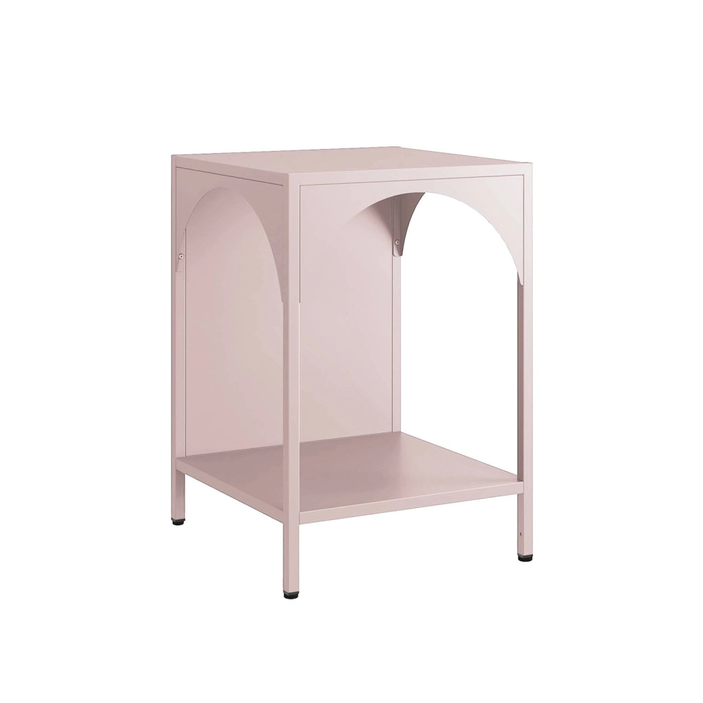 Comodino, tavolino industriale, rosa