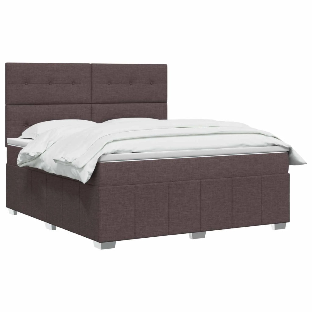 Letto box spring con materasso Marrone Scuro 140 x 200 cm 3454158