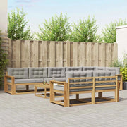 Set di divani da esterno 9 pz Bianco e Grigio Chiaro Poliestere 3386660