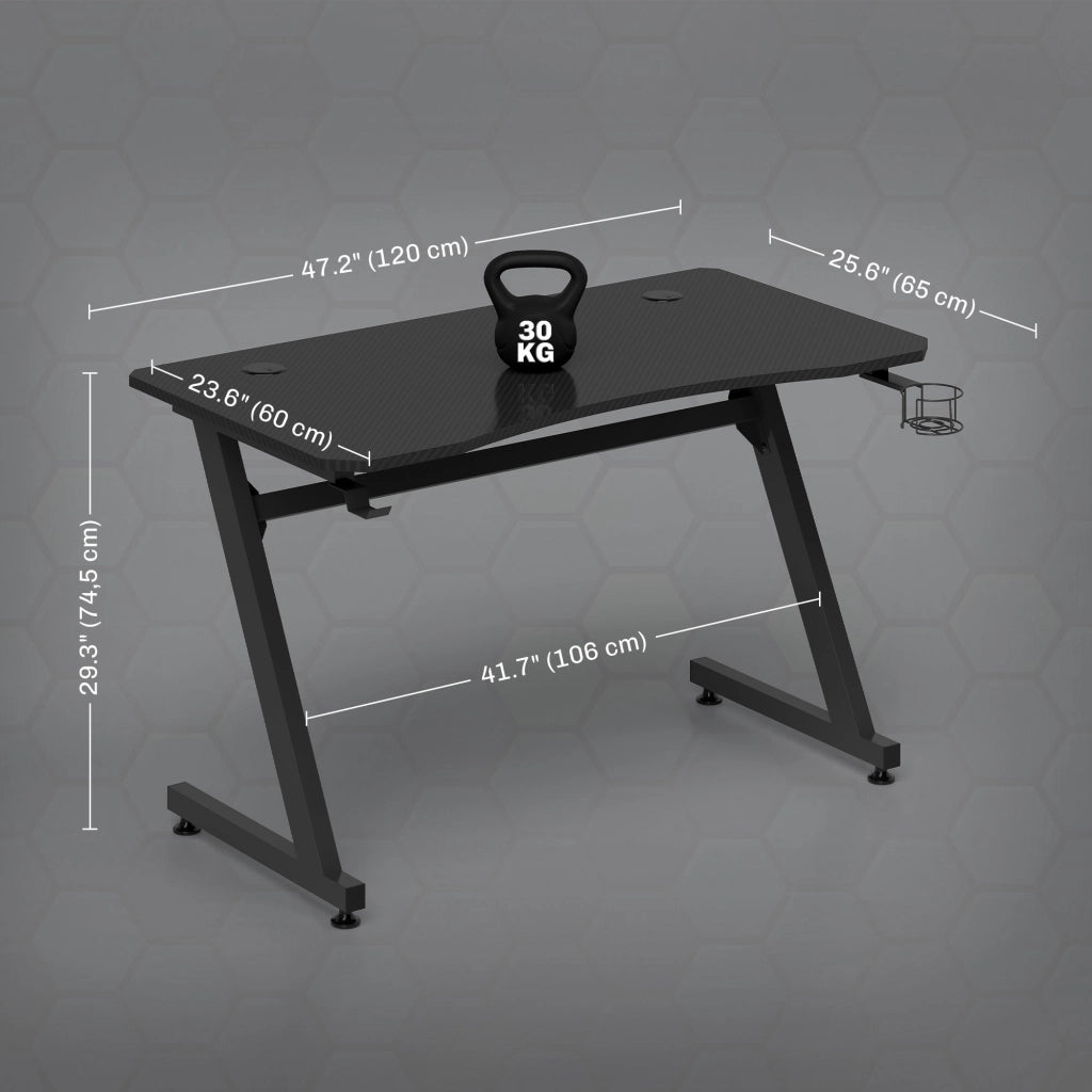 Scrivania Gaming ¨C Minimal ¨C Nero 120x65x74,5 cm
