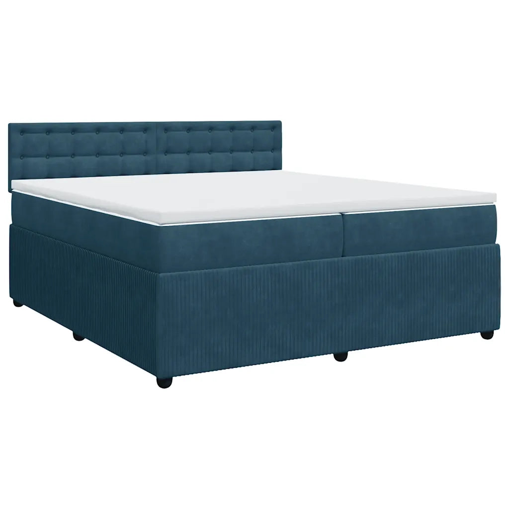 Giroletto a Molle con Materasso Blu 200x200 cm in Velluto 3290146