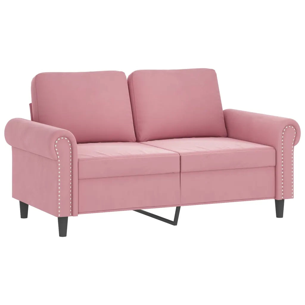 Set di Divani 2 pz con Cuscini Rosa in Velluto 3202233