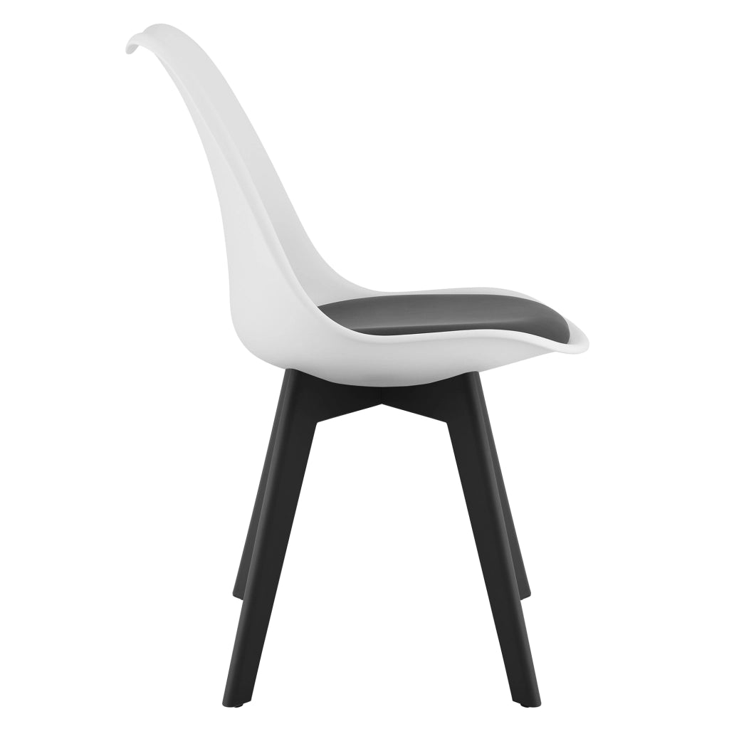 Sedia VALORA RIXK - Design ergonomico senza tempo, nero e bianco x 2