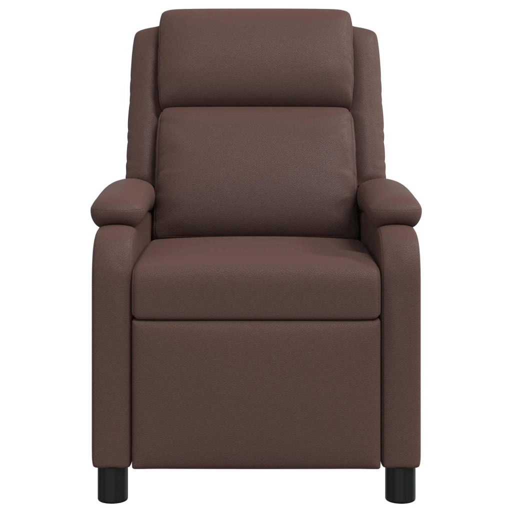 Poltrona reclinabile Marrone Similpelle 42034843