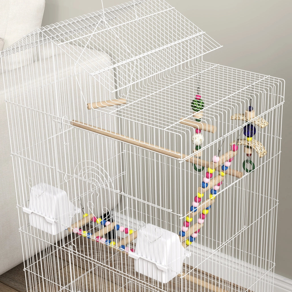 Gabbia per uccelli ¨C Minimal ¨C 46x36x100 cm con 4 mangiatoie 3 posatoi per pappagalli canarini