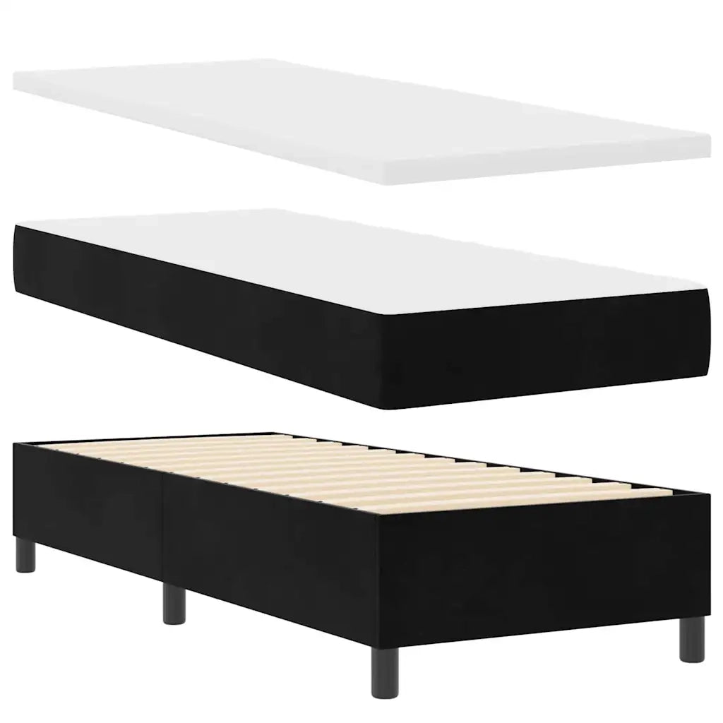 Letto a molle con materasso Nero 80 x 200 cm Velluto 3341926