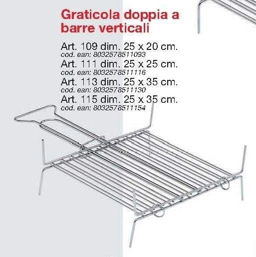 Graticola griglia verticale cromata 13 barre 30 x 25 cm