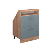 Mobile sottotetto Rion Grigio-blu/Rovere dorato con 2 cassetti Vicco