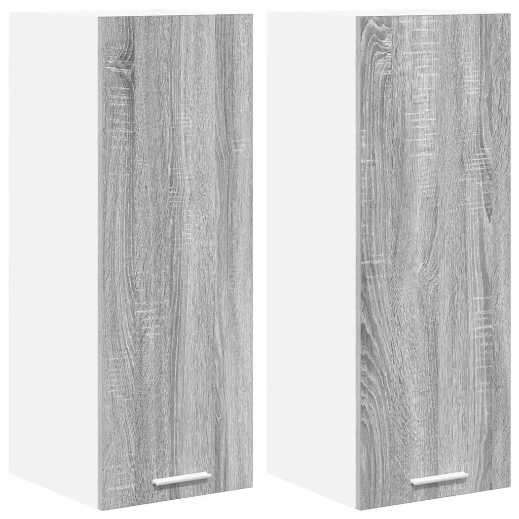 Armadio pensile 2 pcs Grigio Sonoma e Bianco 30 x 31 x 80 cm 884253