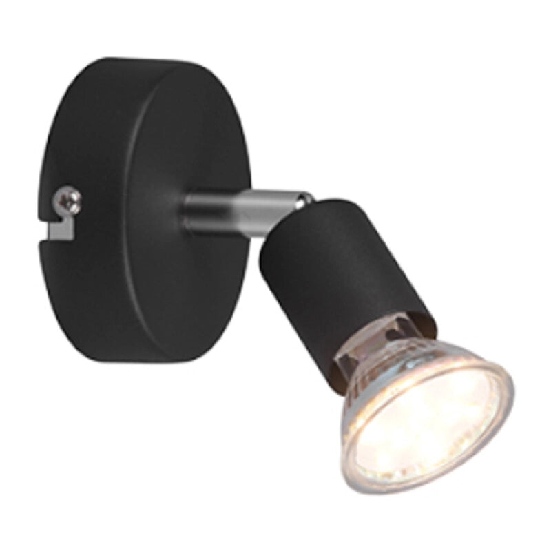 FARETTO DA PARETE PARIS 1 LUCE GU10 NERO- 1,0 pz