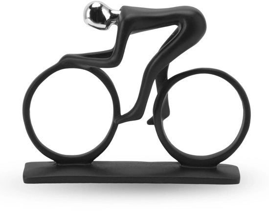 Decorazione per la casa - Figura metallica - Ornamento per bicicletta - Dimensioni: 22 x 5 x 17,5 cm - Scultura per bicicletta