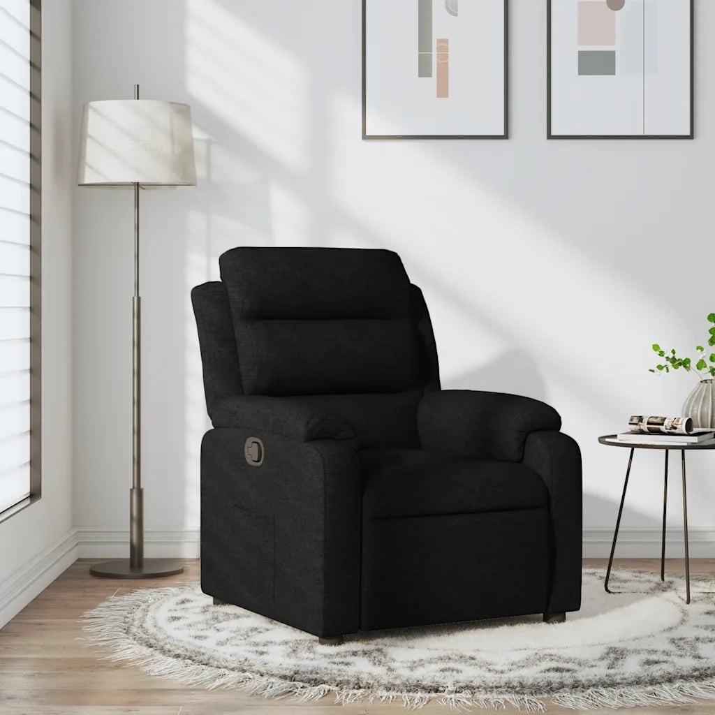Poltrona reclinabile in tessuto nero 3205722
