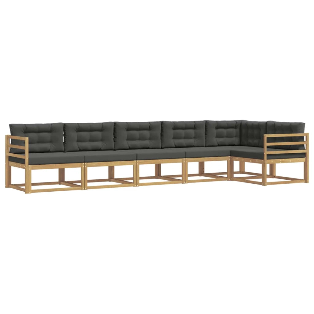 Set di divani da esterno 4 pz Bianco e Antracite Poliestere 3386501