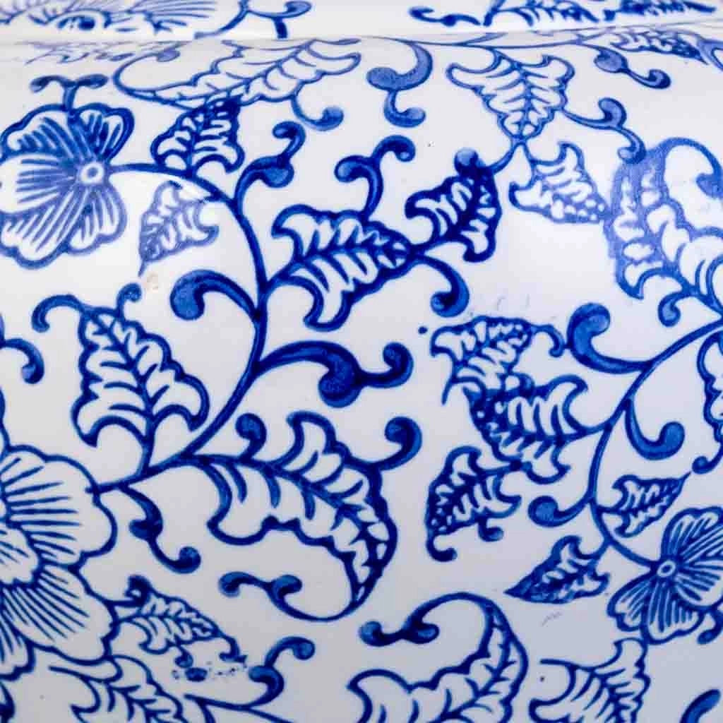 Vaso in ceramica bianca e blu, D23x28h cm