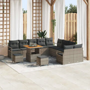 Set Divano da Giardino con cuscino 13 pcs Grigio polyrattan 3362583