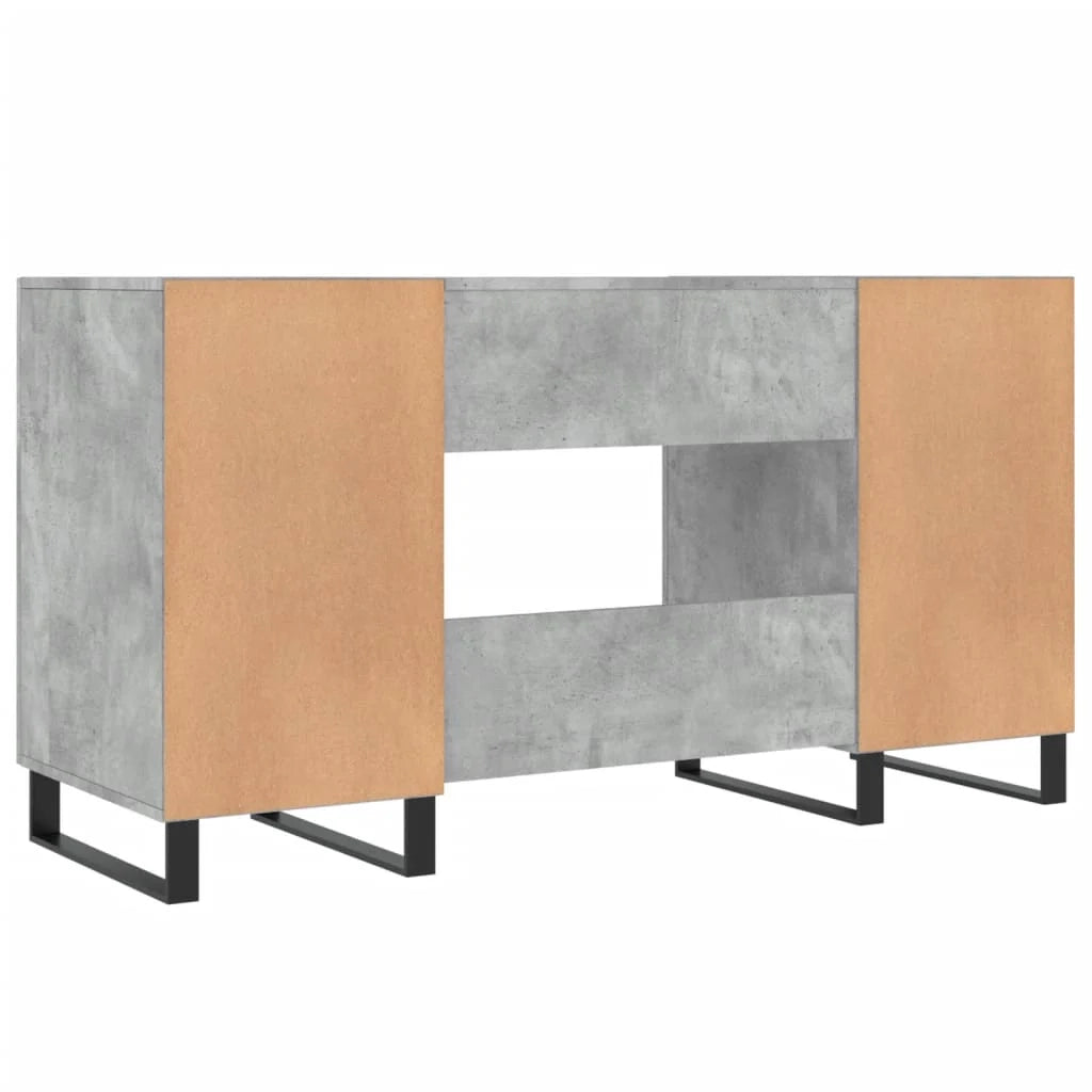 Scrivania tavolo postazione di lavoro mobile per computer studio 140 x 50 x 75 cm legno ingegnerizzato grigio 02_0023841