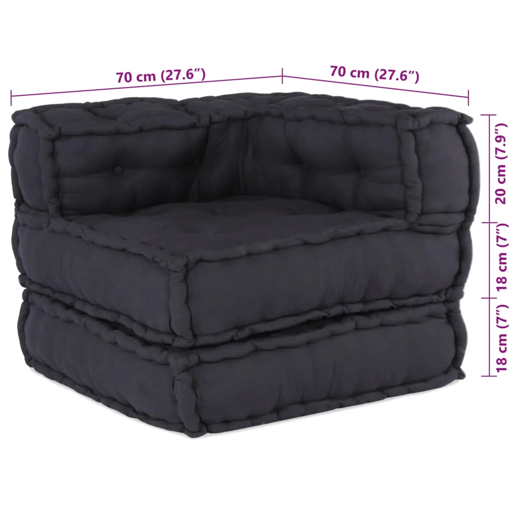 Unità di Divano Modulare 2 pcs Antracite 140 x 70 x 56 cm 3315066